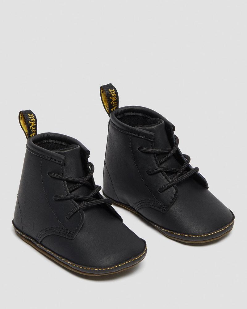 Botas Casuales Dr Martens Newborn 1460 Auburn Cuero Booties Niños Negros | MX 159PJJ